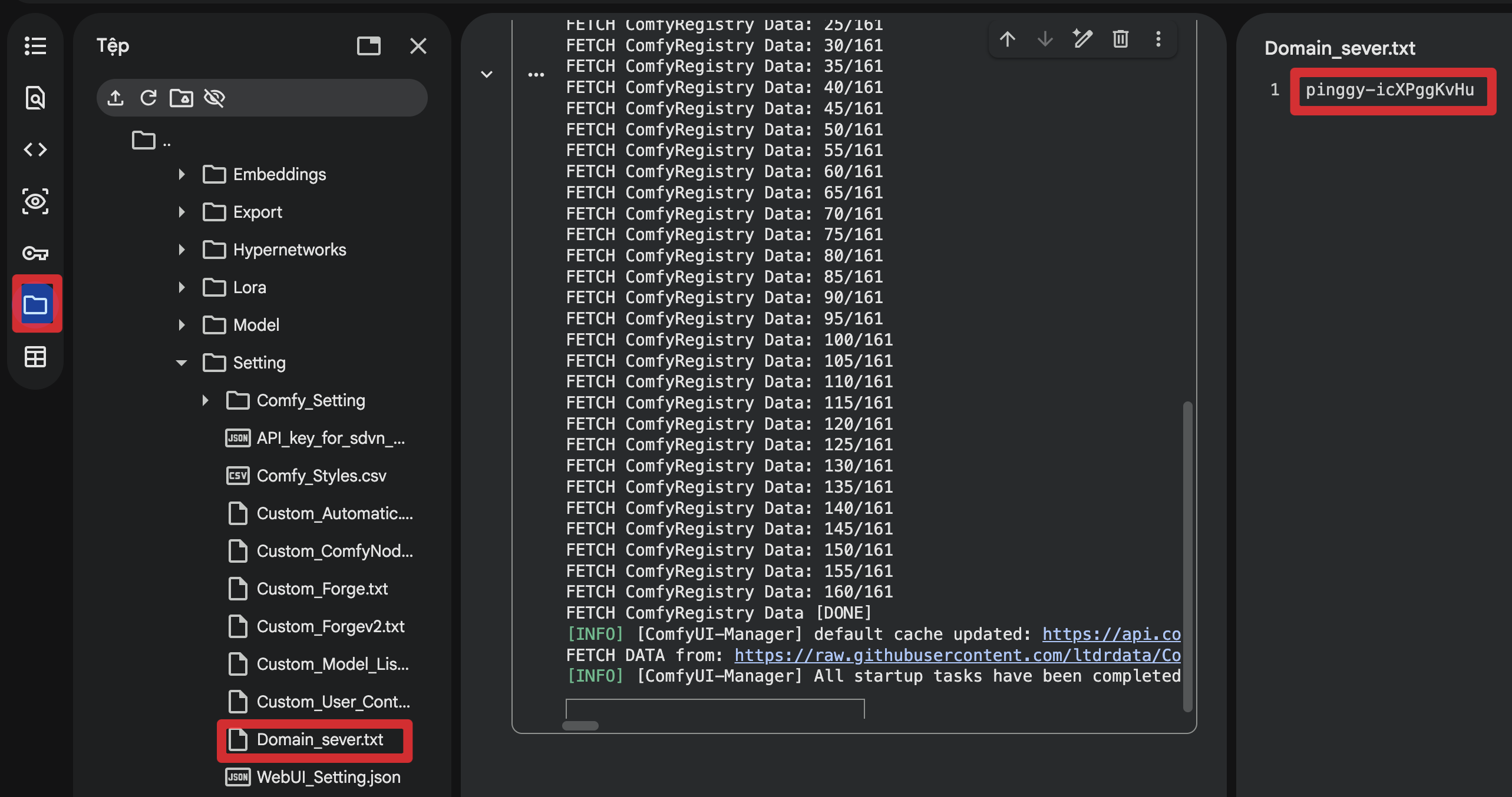 Sửa Domain_sever.txt trong Colab